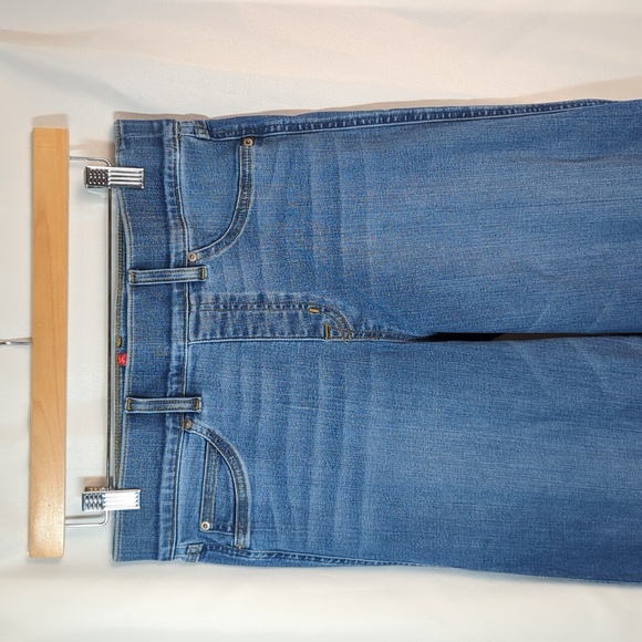 Spanx Seamed Front Wide Leg Jeans Large Vintage Indigo Slimming l Size Medium - Picture 4 of 8
